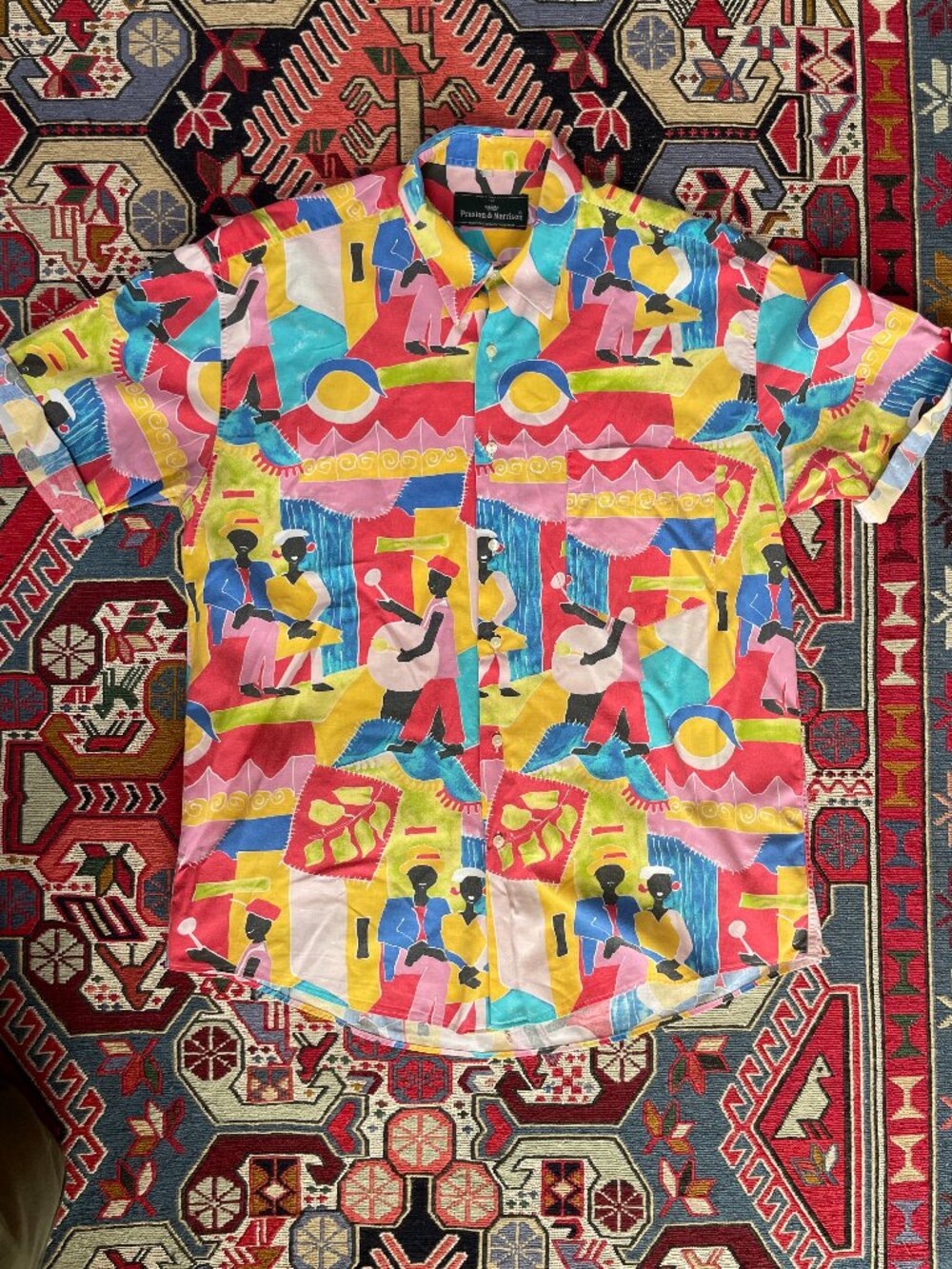 Vintage made in Italy patterned short sleeve shirt by Preston & Morrison